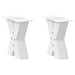 Salongbordben X-formet 2 stk hvit 30x(30-31) cm stål