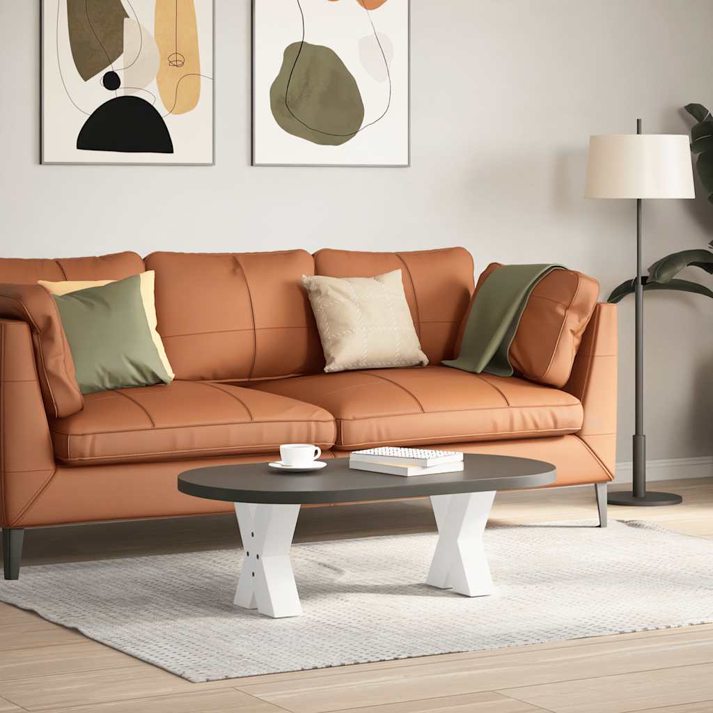 Salongbordben X-formet 2 stk hvit 30x(30-31) cm stål