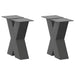 Salongbordben X-formet 2 stk antrasitt 40x(30-31) cm stål