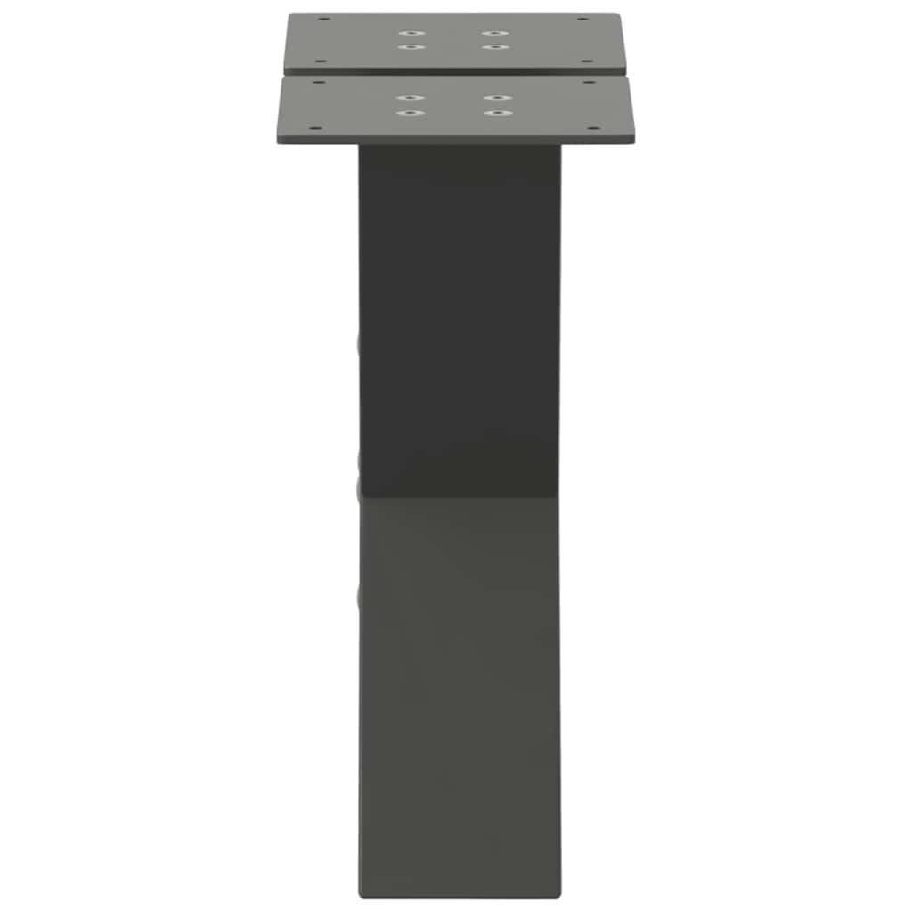 Salongbordben X-formet 2 stk antrasitt 40x(30-31) cm stål