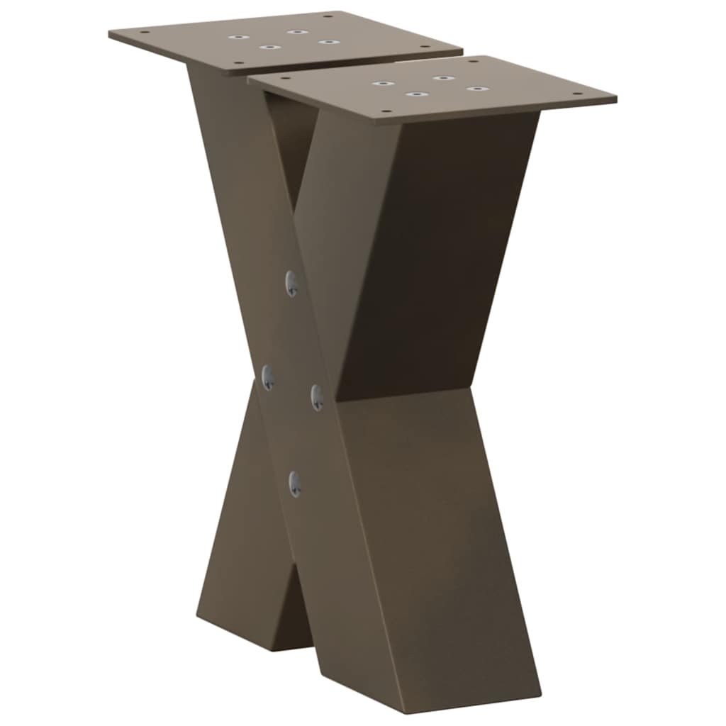 Salongbordben X-formet 2 stk naturstål 40x(30-31) cm stål