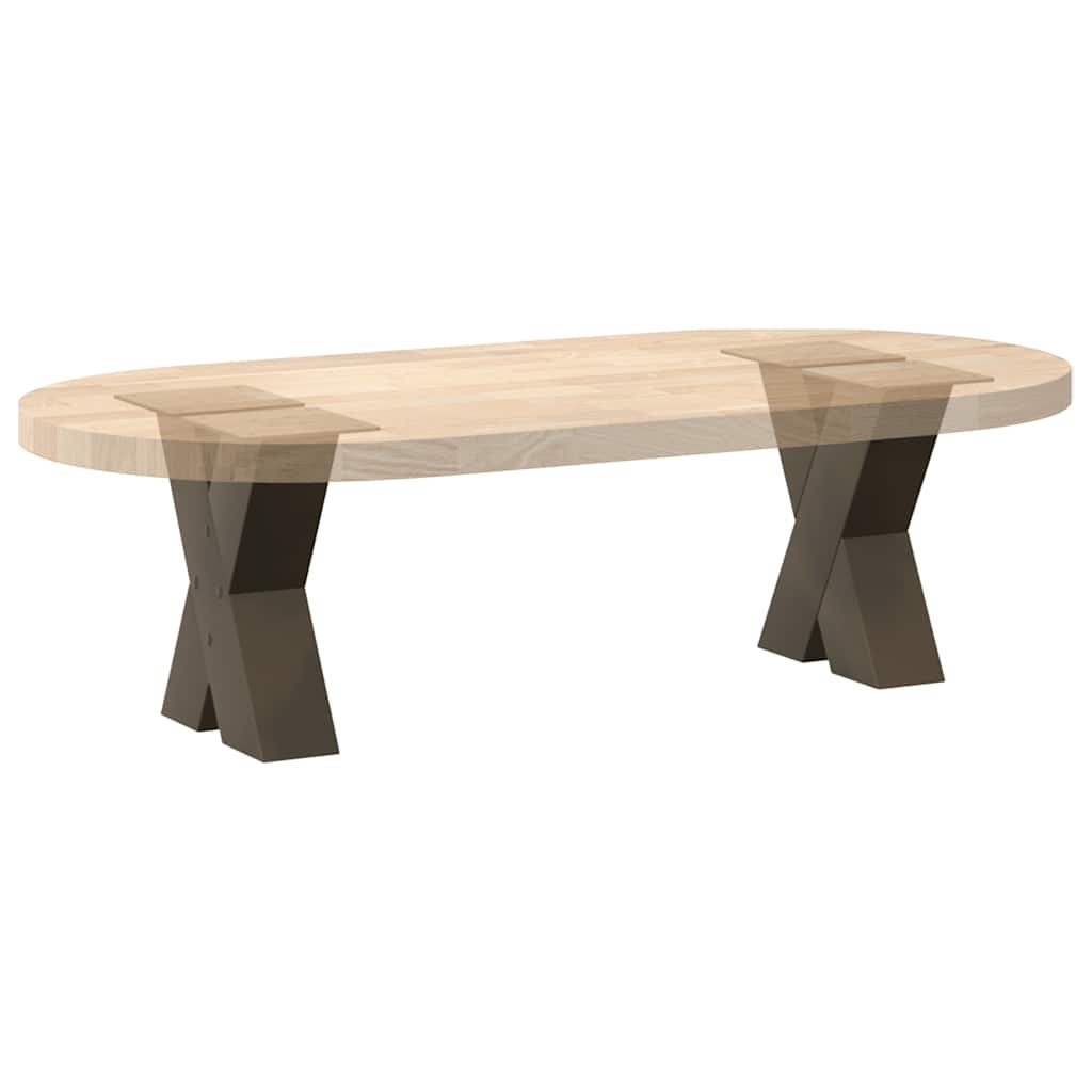 Salongbordben X-formet 2 stk naturstål 40x(30-31) cm stål