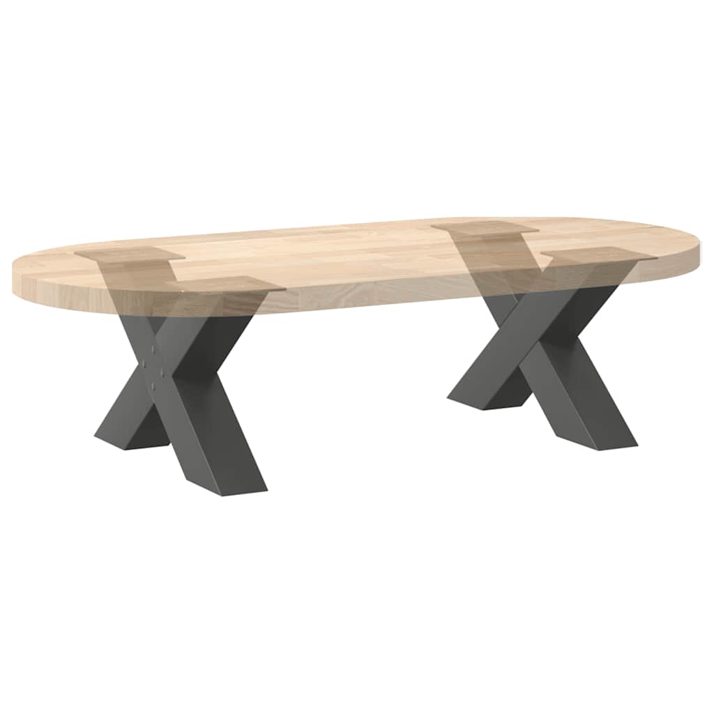 Salongbordben X-formet 2 stk antrasitt 50x(30-31) cm stål