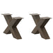 Salongbordben X-formet 2 stk naturstål 50x(30-31) cm stål