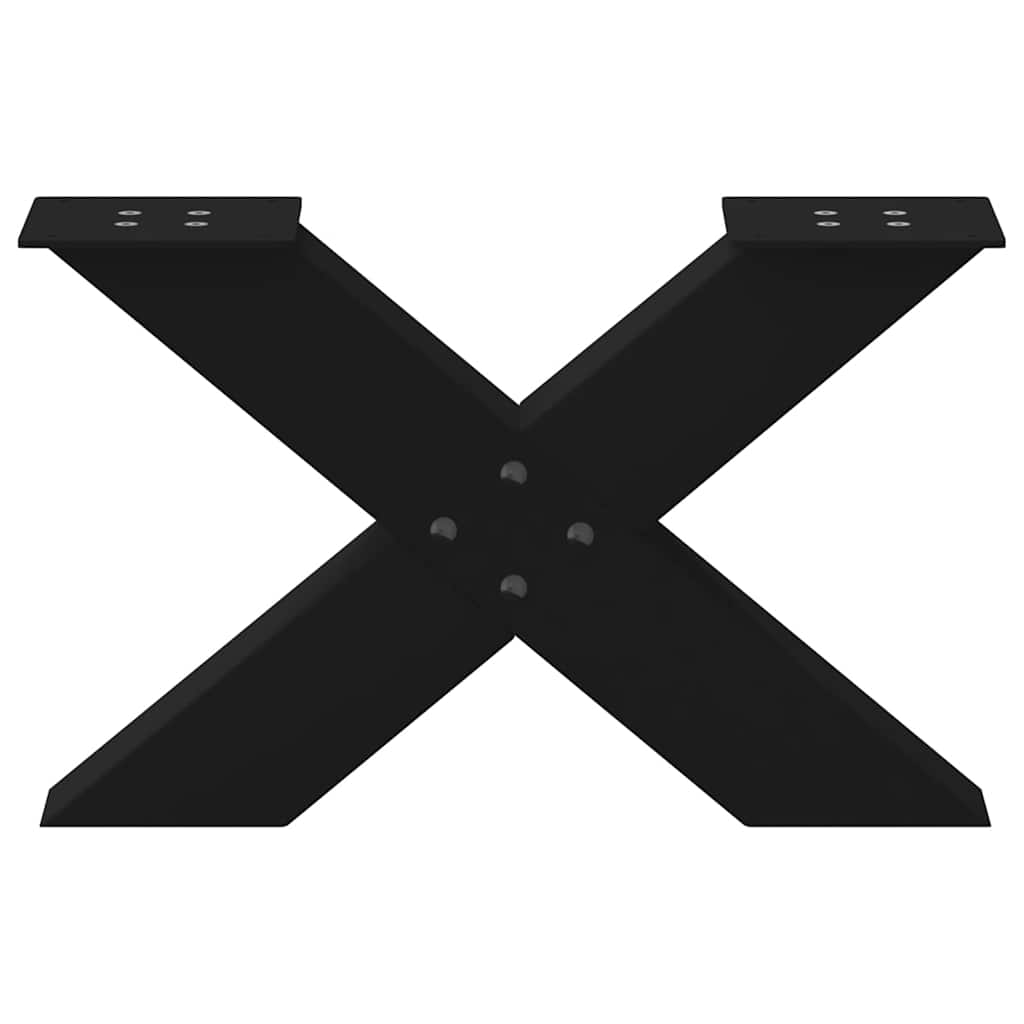 Salongbordben X-formet 2 stk svart 60 x (30-31) cm stål