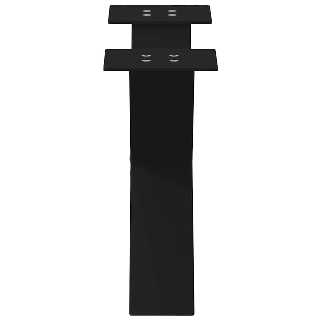 Salongbordben X-formet 2 stk svart 60 x (30-31) cm stål
