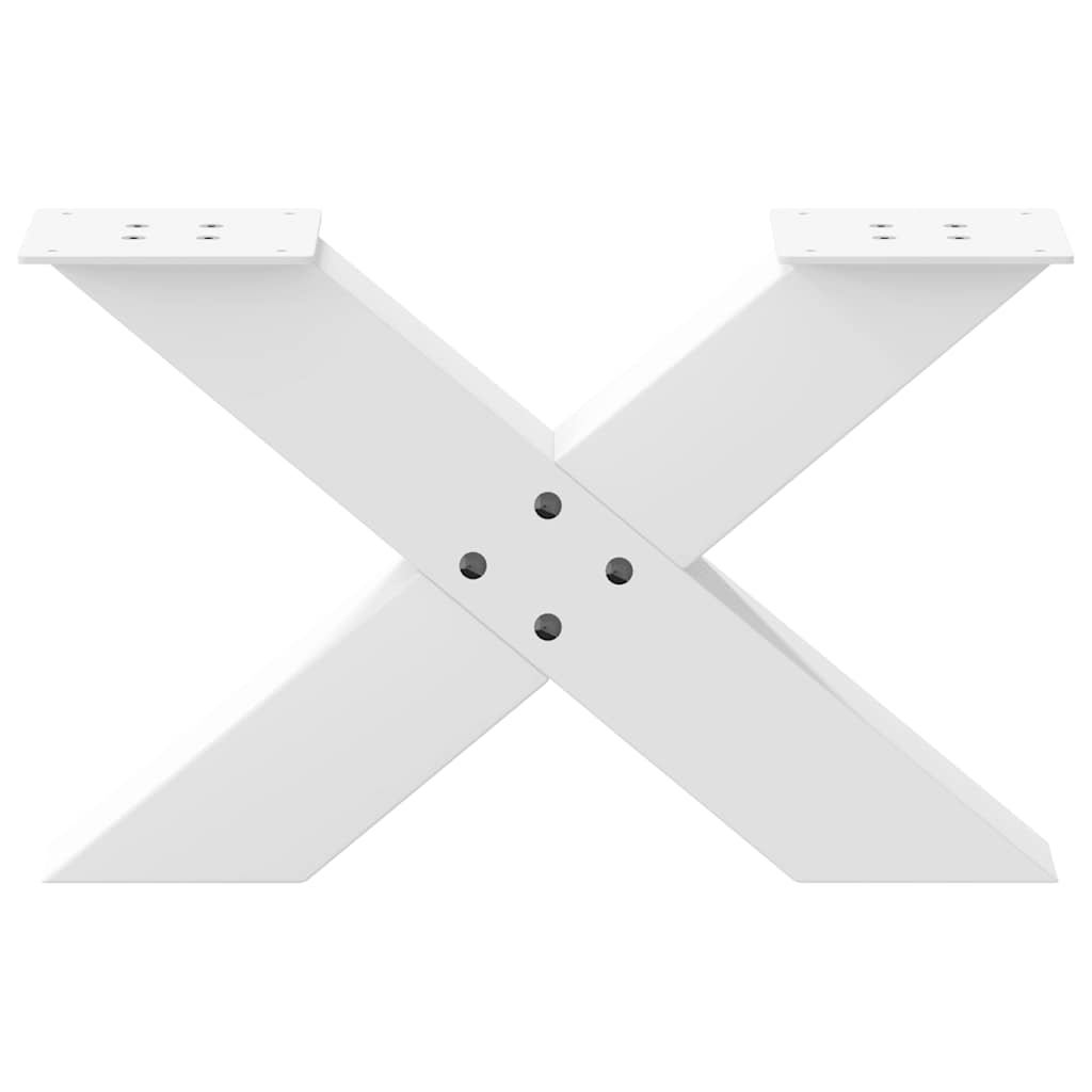 Salongbordben X-formet 2 stk hvit 60 x (30-31) cm stål
