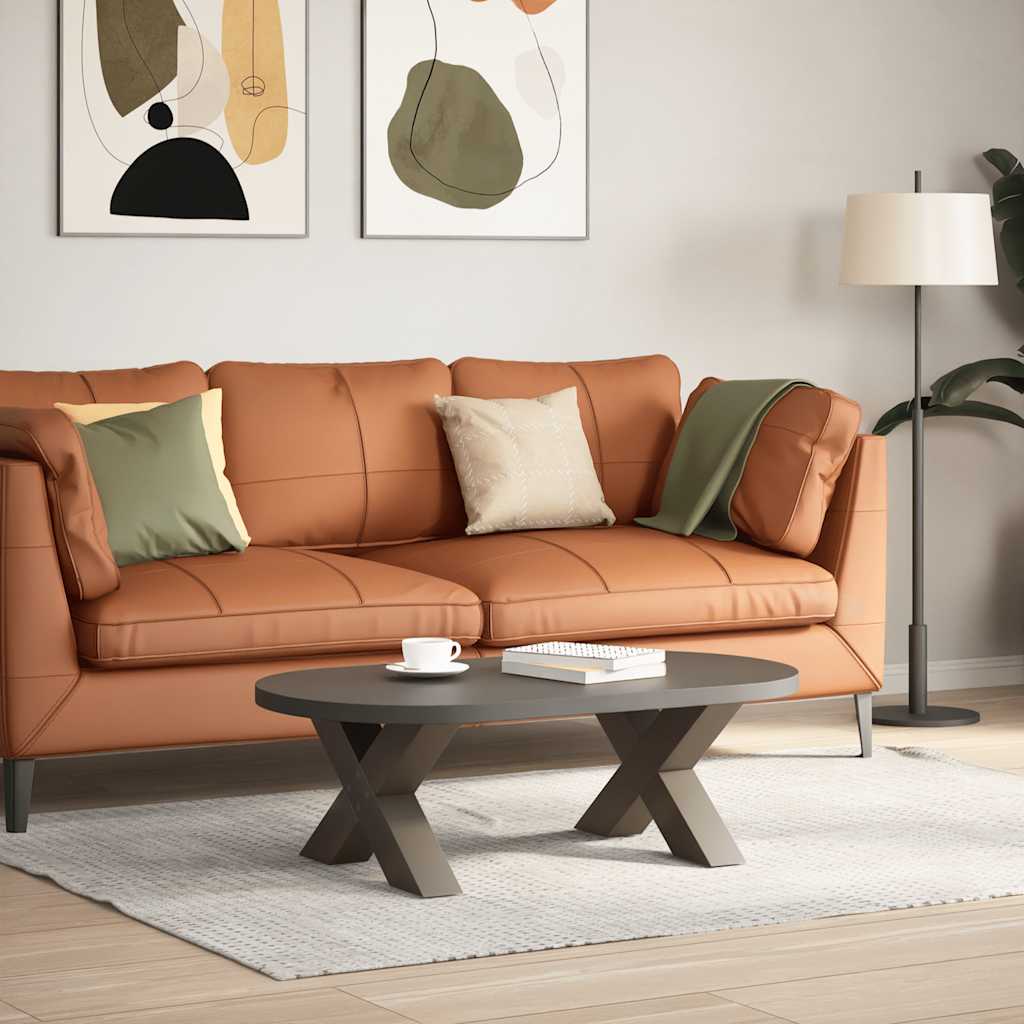 Salongbordben X-formet 2 stk naturstål 60 x (30-31) cm stål
