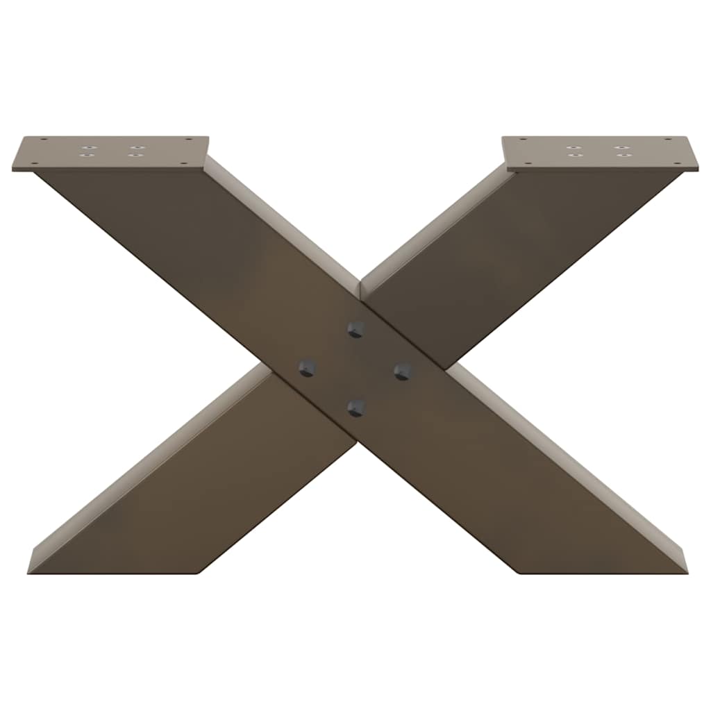 Salongbordben X-formet 2 stk naturstål 60 x (30-31) cm stål