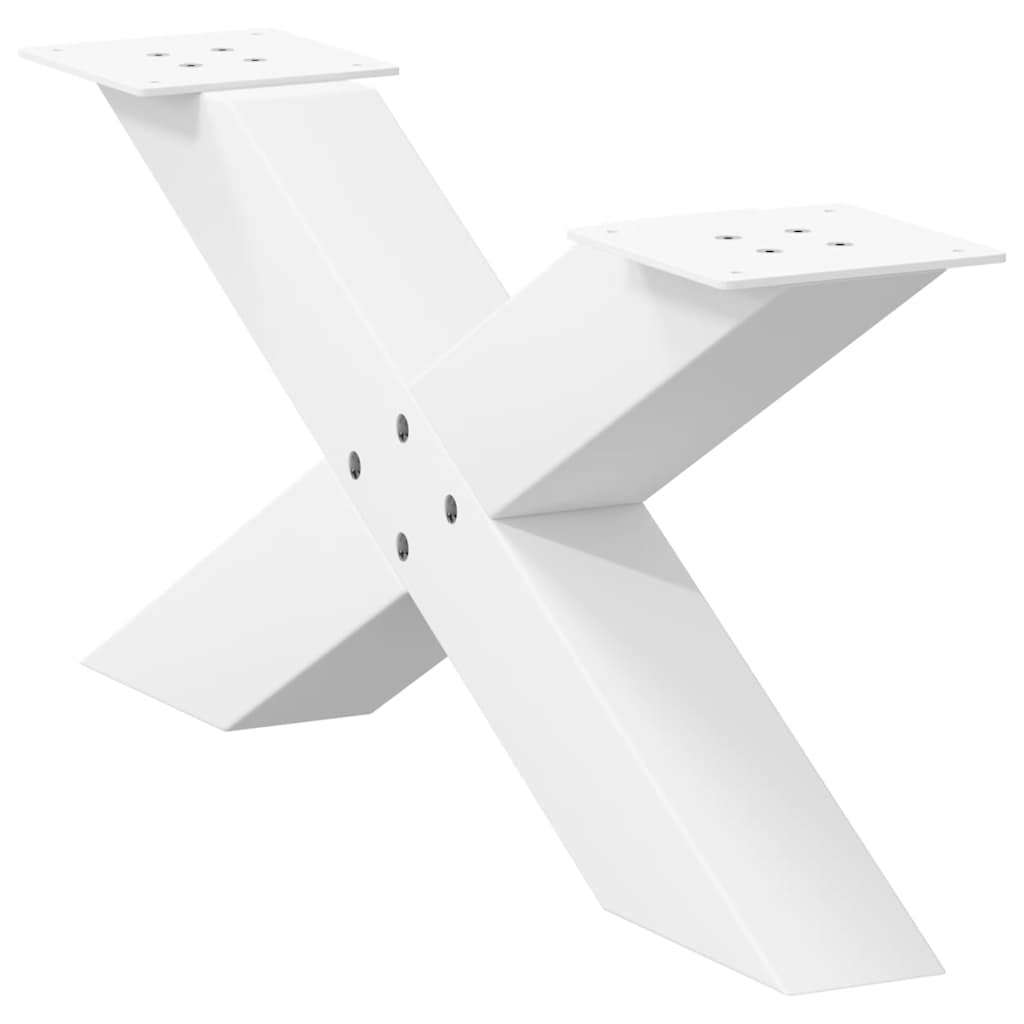 Salongbordben X-formet 2 stk hvit 70 x (30-31) cm stål