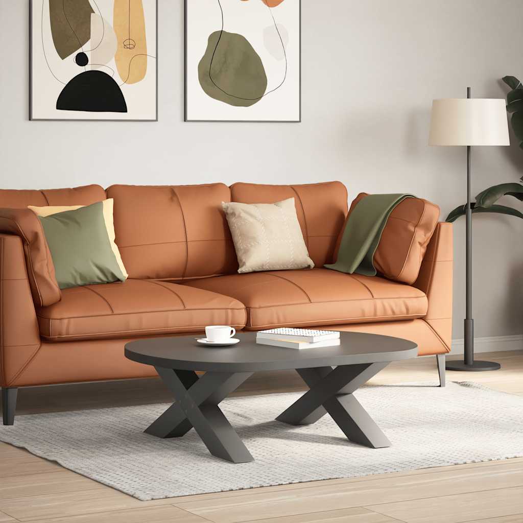 Salongbordben X-formet 2 stk antrasitt 70 x (30-31) cm stål