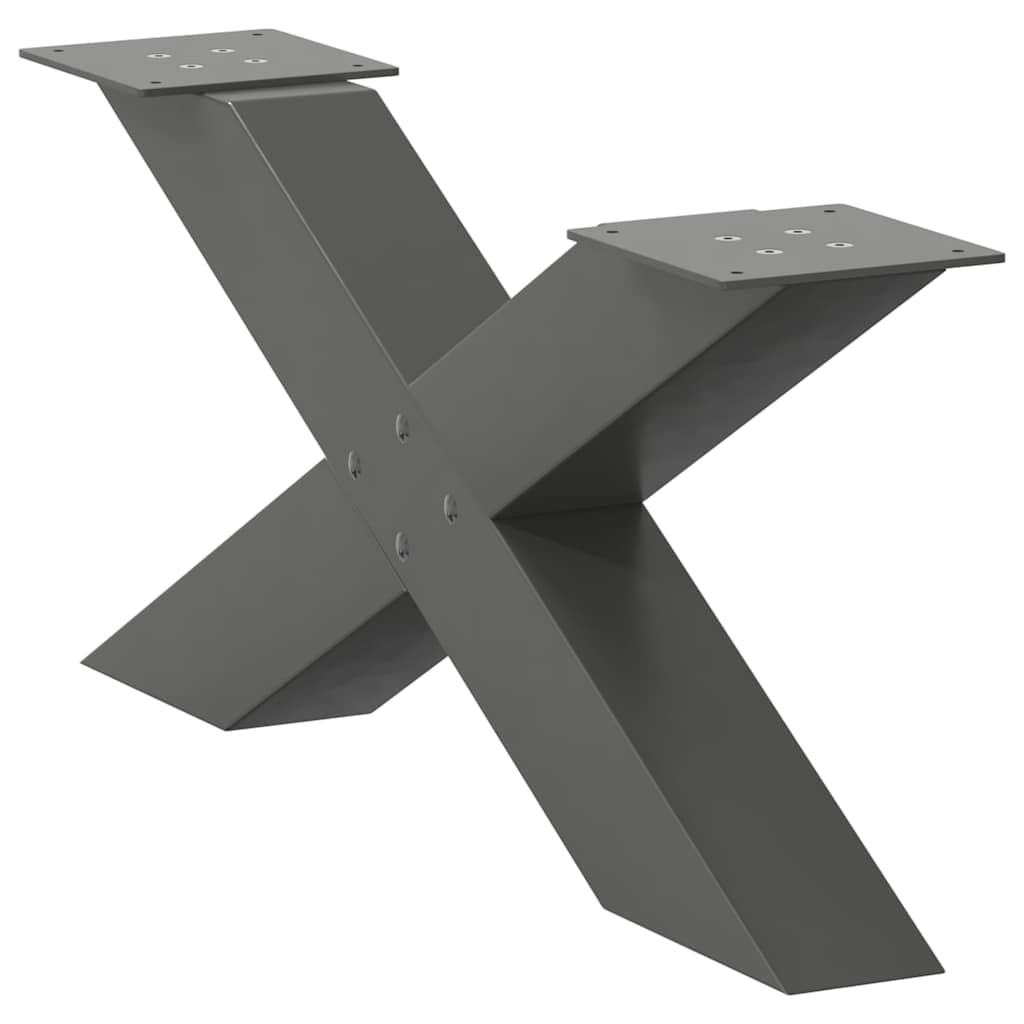 Salongbordben X-formet 2 stk antrasitt 70 x (30-31) cm stål