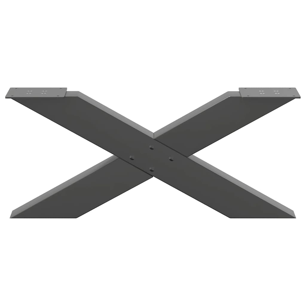 Salongbordben X-formet 2 stk antrasitt 70 x (30-31) cm stål