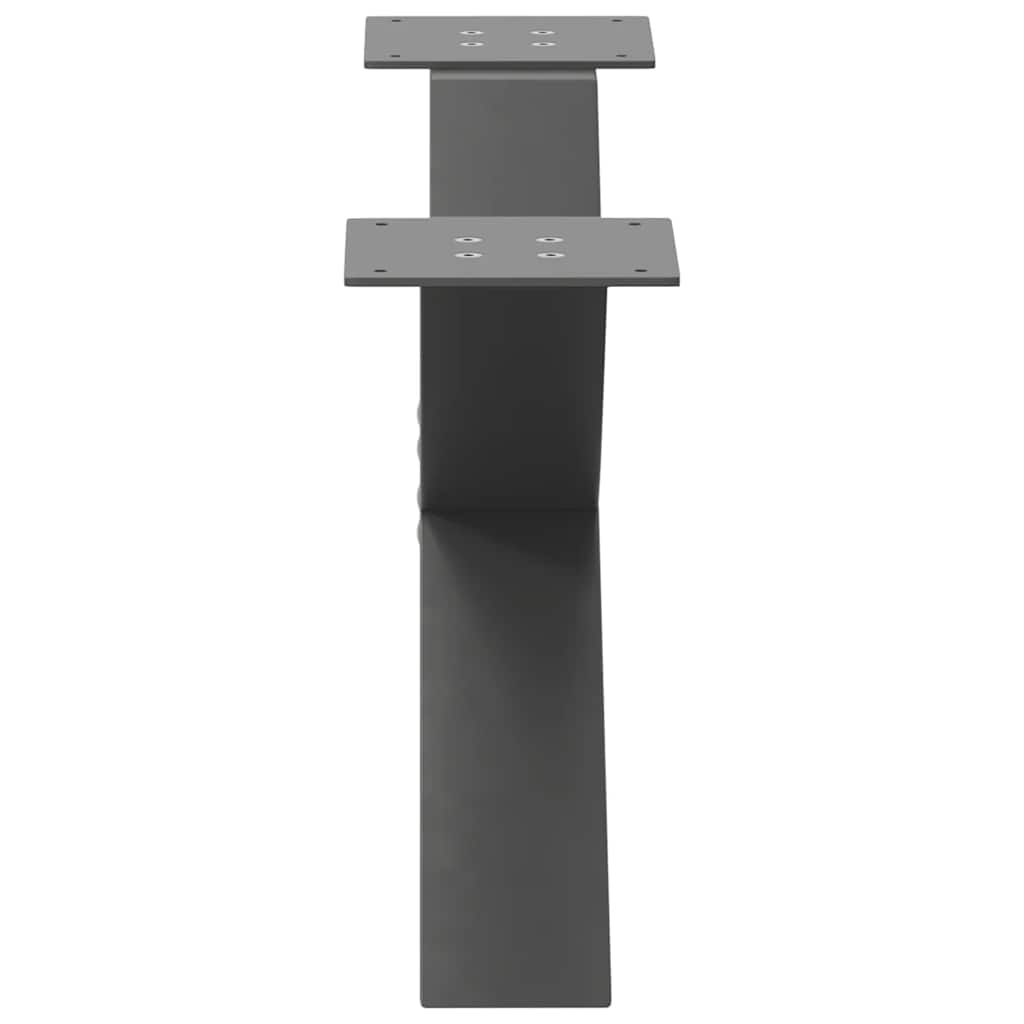 Salongbordben X-formet 2 stk antrasitt 70 x (30-31) cm stål
