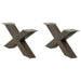 Salongbordben X-formet 2 stk naturstål 70 x (30-31) cm stål
