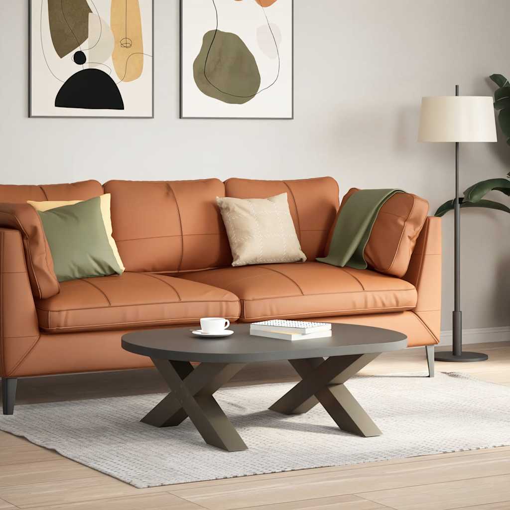 Salongbordben X-formet 2 stk naturstål 70 x (30-31) cm stål