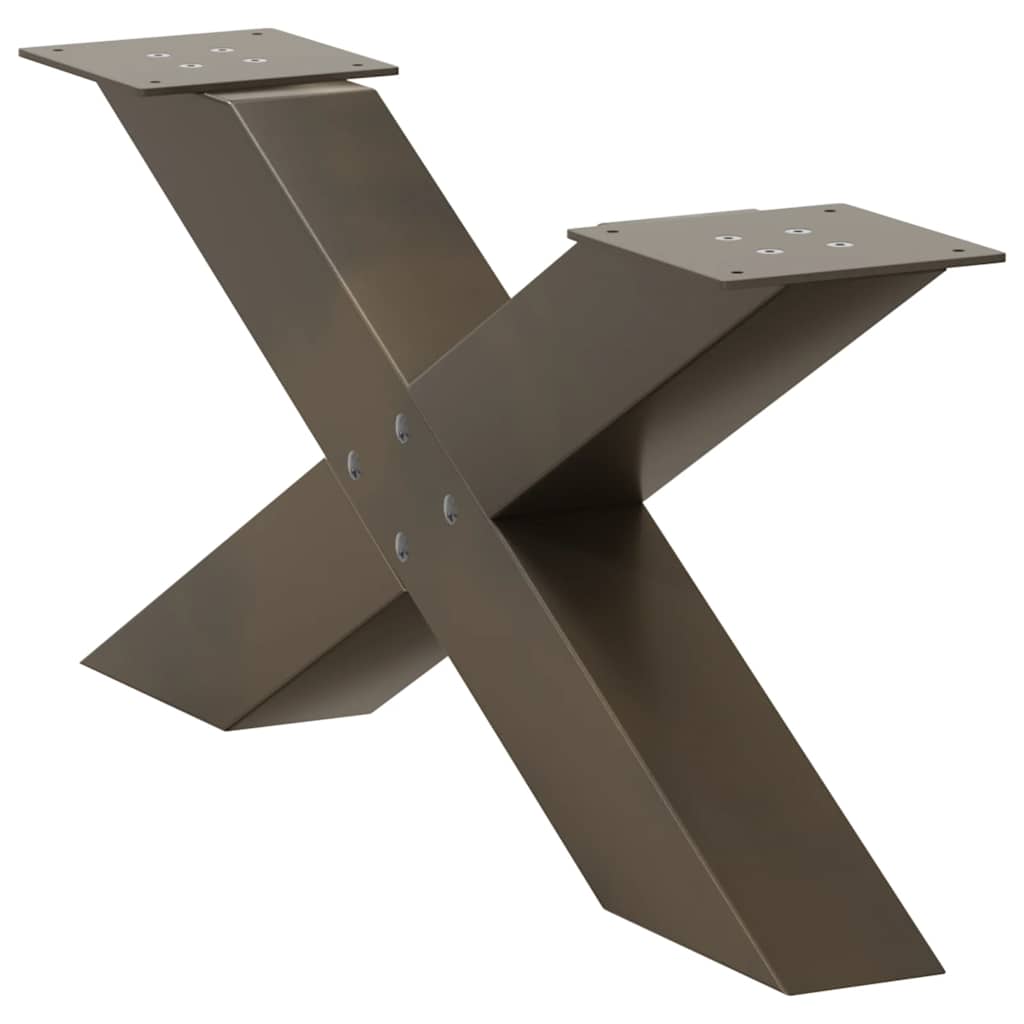 Salongbordben X-formet 2 stk naturstål 70 x (30-31) cm stål