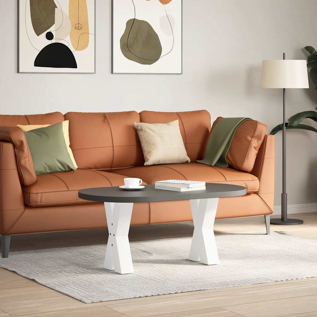 Salongbordben X-formet 2 stk hvit 28 x (42-43) cm stål