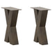 Salongbordben X-formet 2 stk naturstål 28 x (42-43) cm stål