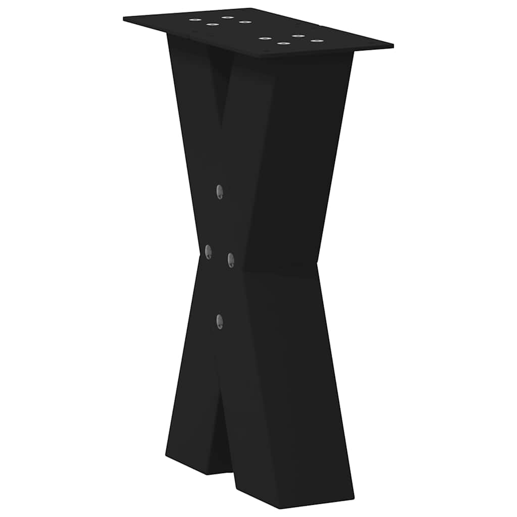 Salongbordben X-formet 2 stk svart 38 x (42-43) cm stål