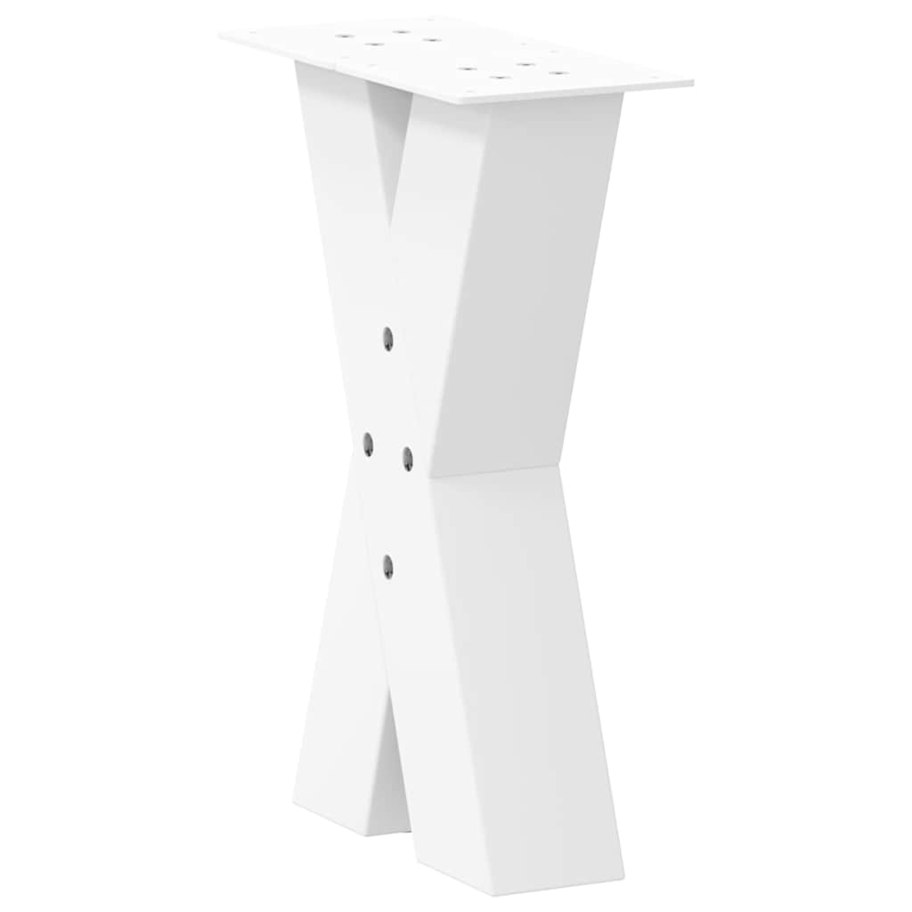 Salongbordben X-formet 2 stk hvit 38 x (42-43) cm stål