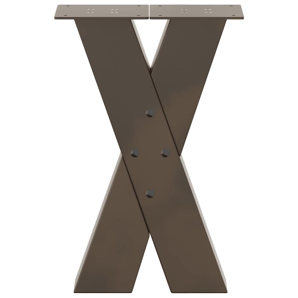 Salongbordben X-formet 2 stk naturstål 38 x (42-43) cm stål