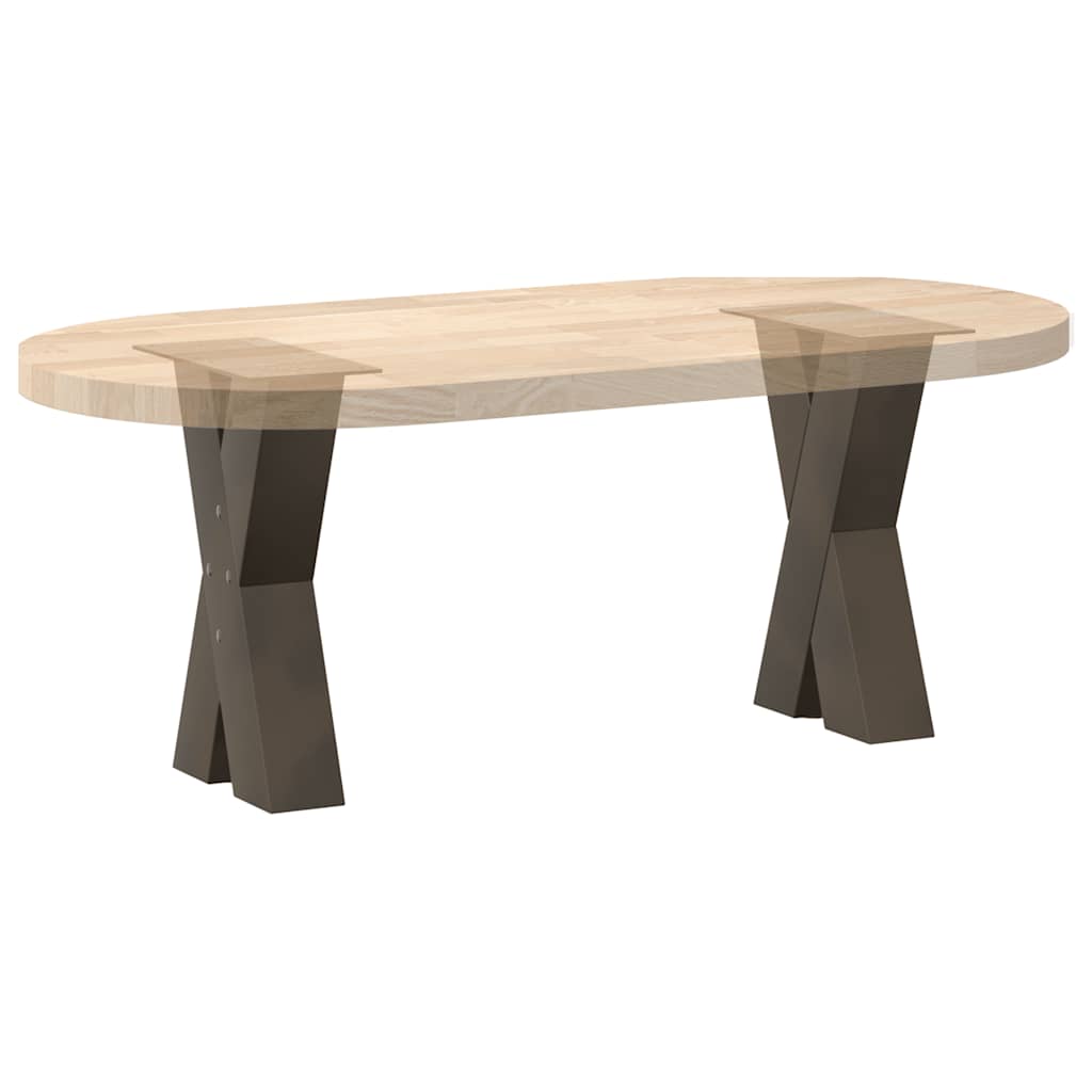 Salongbordben X-formet 2 stk naturstål 38 x (42-43) cm stål
