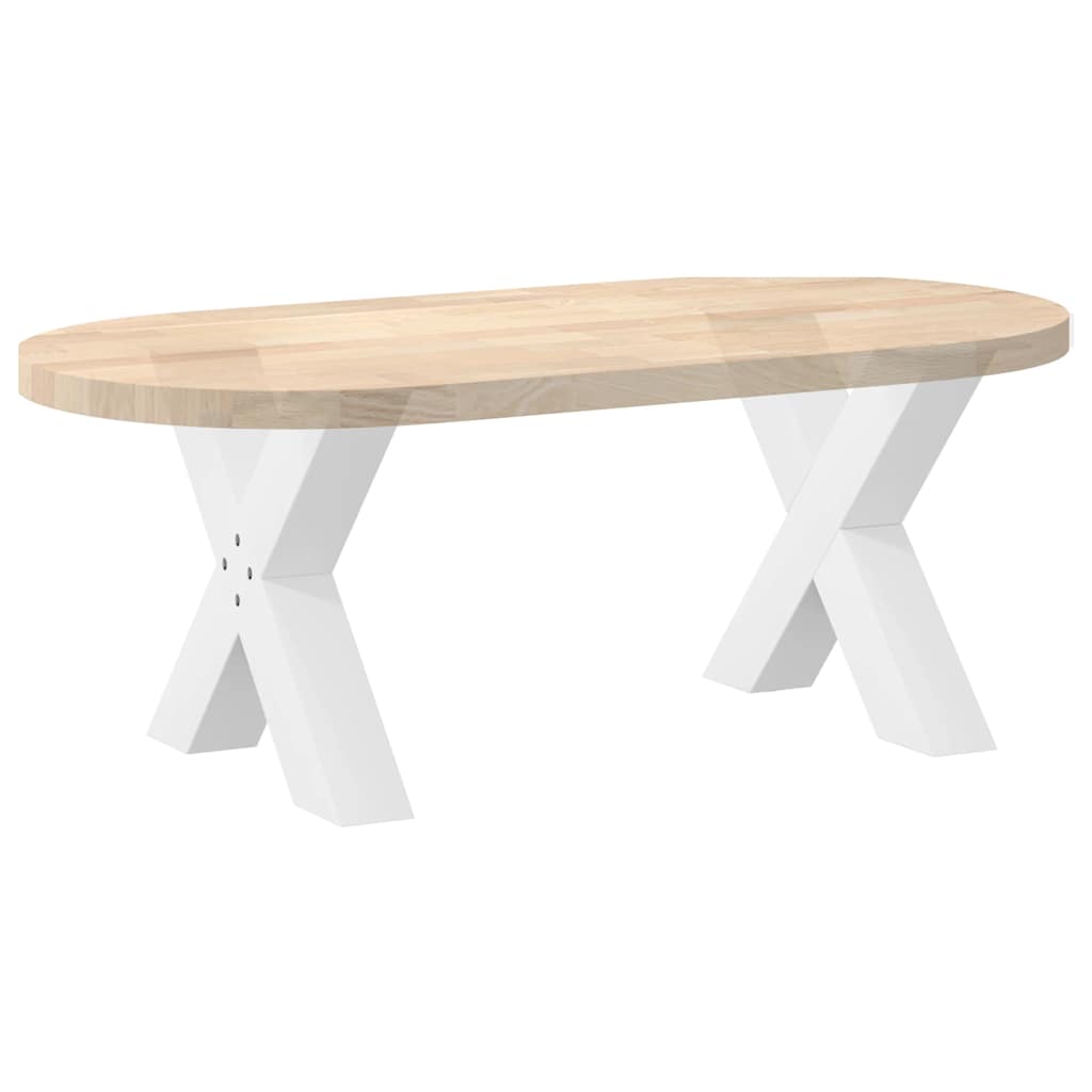 Salongbordben X-formet 2 stk hvit 50x(42-43) cm stål