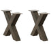 Salongbordben X-formet 2 stk naturstål 50x(42-43) cm stål