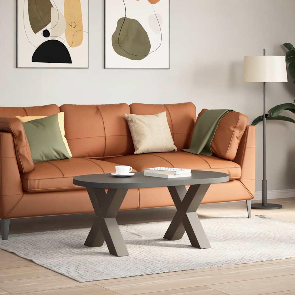 Salongbordben X-formet 2 stk naturstål 50x(42-43) cm stål