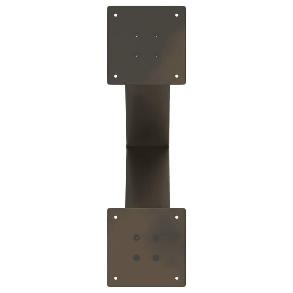 Salongbordben X-formet 2 stk naturstål 50x(42-43) cm stål