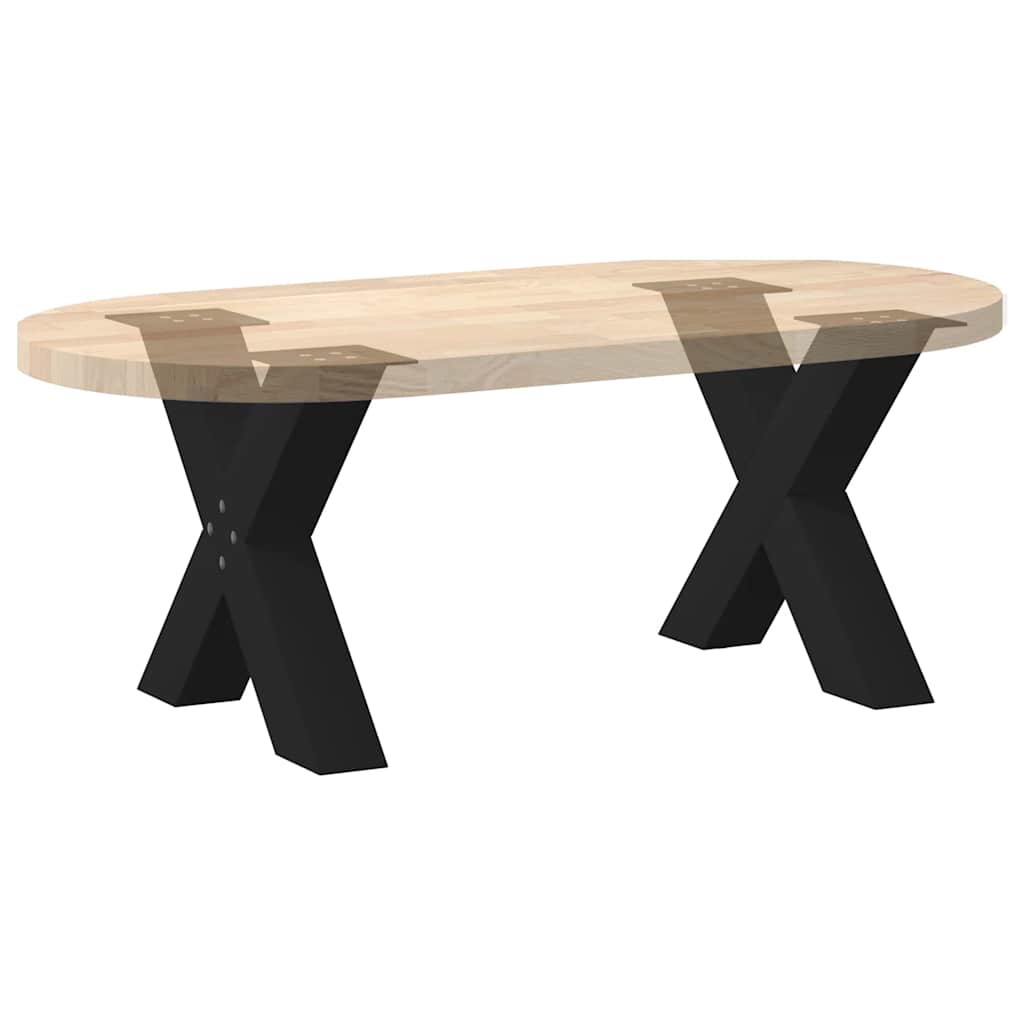Salongbordben X-formet 2 stk svart 60 x (42-43) cm stål