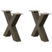 Salongbordben X-formet 2 stk naturstål 60 x (42-43) cm stål