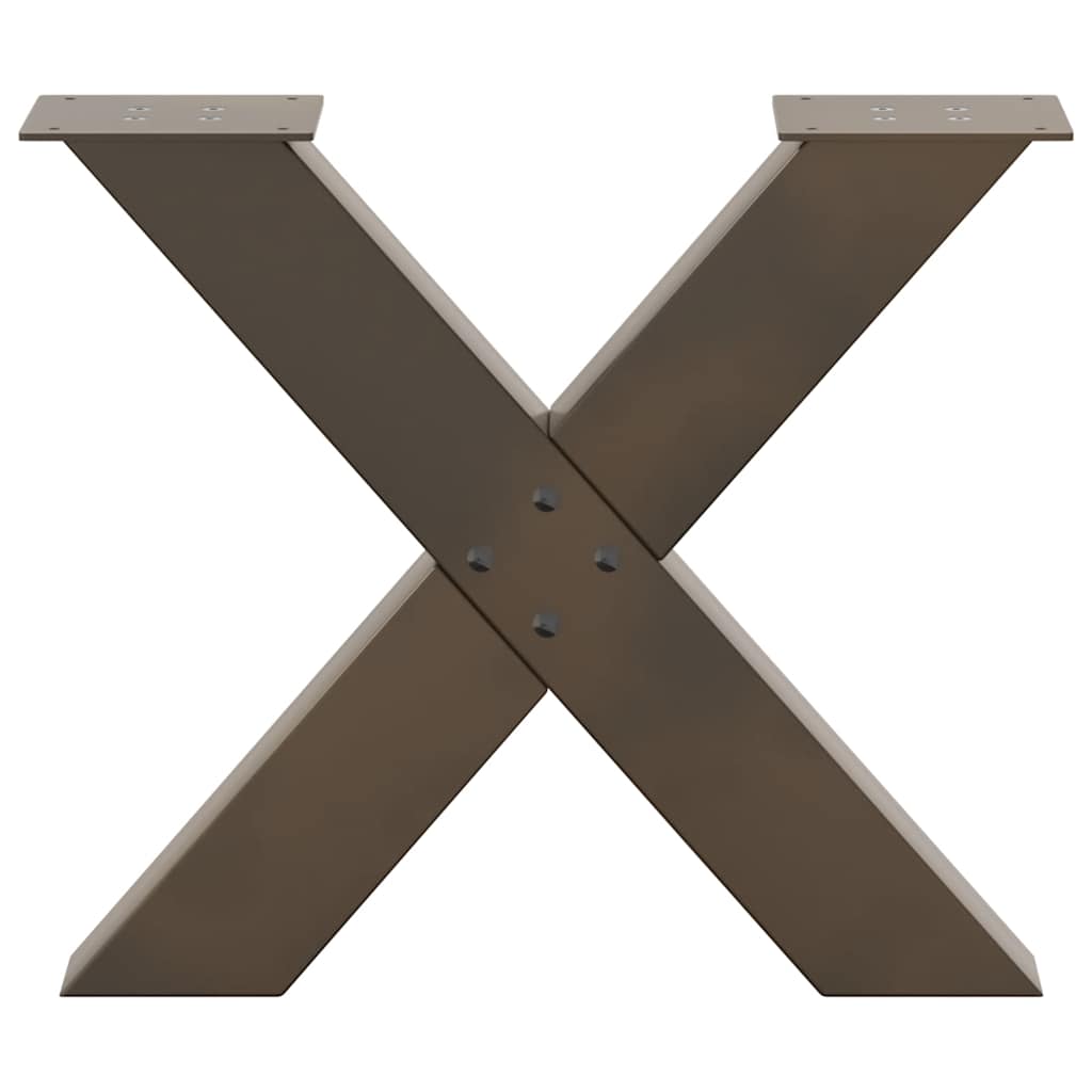 Salongbordben X-formet 2 stk naturstål 60 x (42-43) cm stål