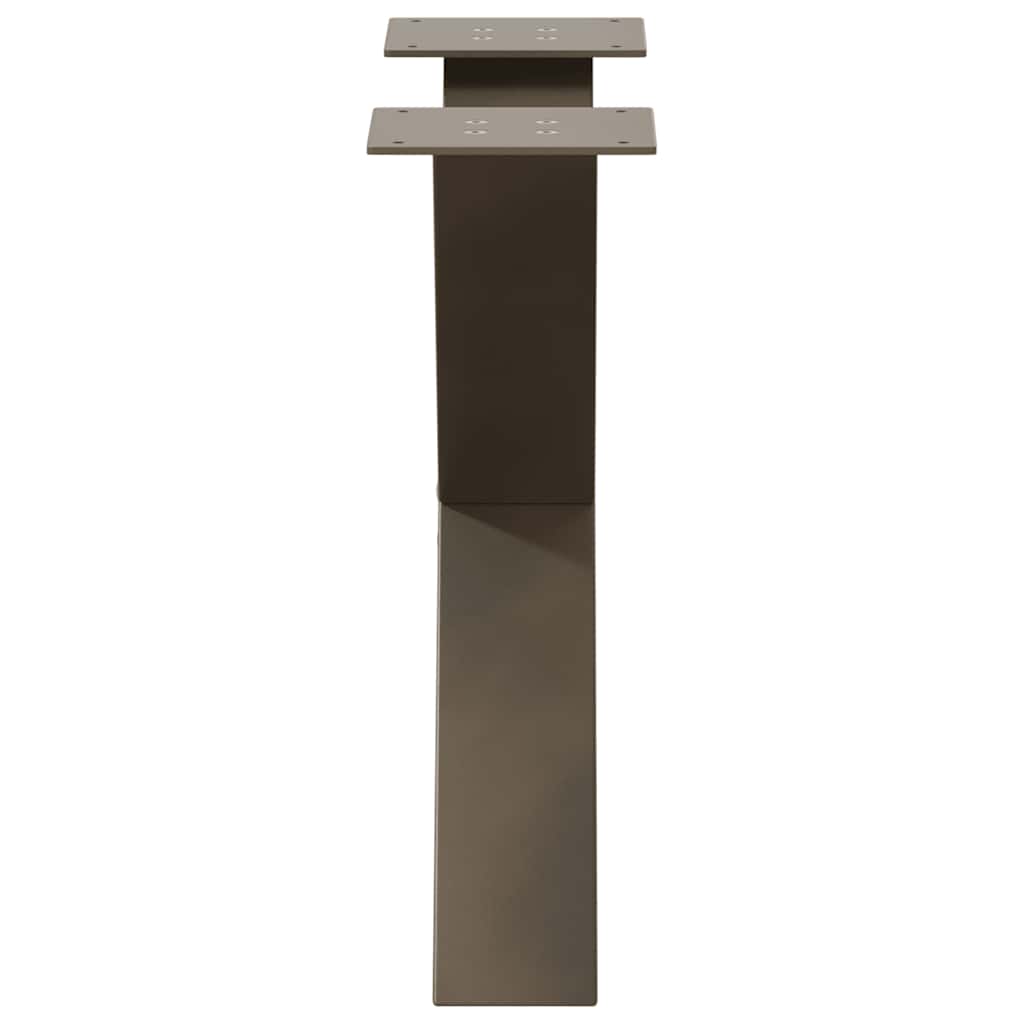 Salongbordben X-formet 2 stk naturstål 60 x (42-43) cm stål