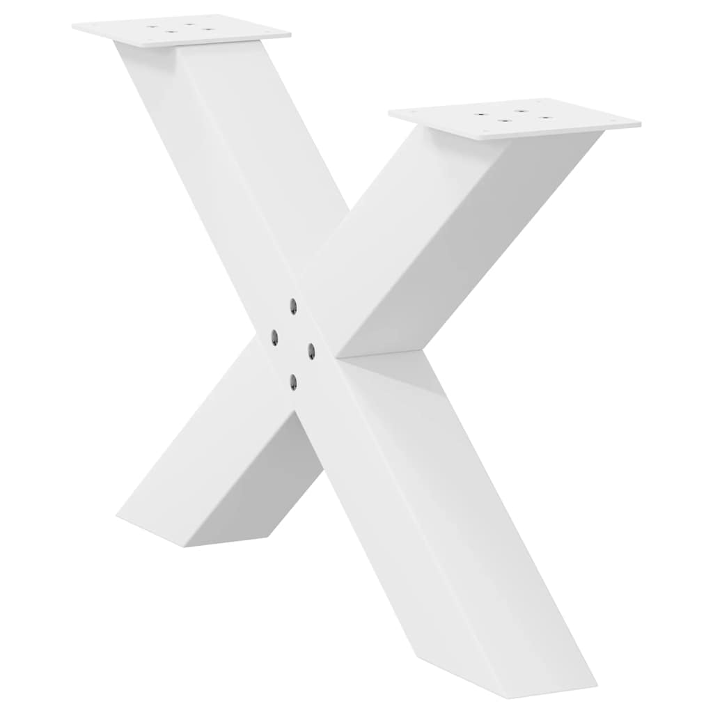 Salongbordben X-formet 2 stk hvit 70 x (42-43) cm stål