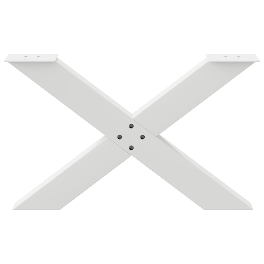Salongbordben X-formet 2 stk hvit 70 x (42-43) cm stål