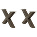 Salongbordben X-formet 2 stk naturstål 70 x (42-43) cm stål