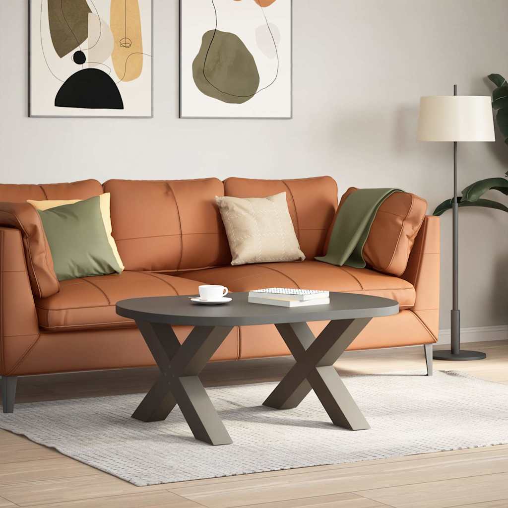 Salongbordben X-formet 2 stk naturstål 70 x (42-43) cm stål
