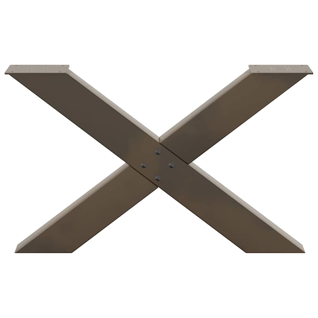 Salongbordben X-formet 2 stk naturstål 70 x (42-43) cm stål