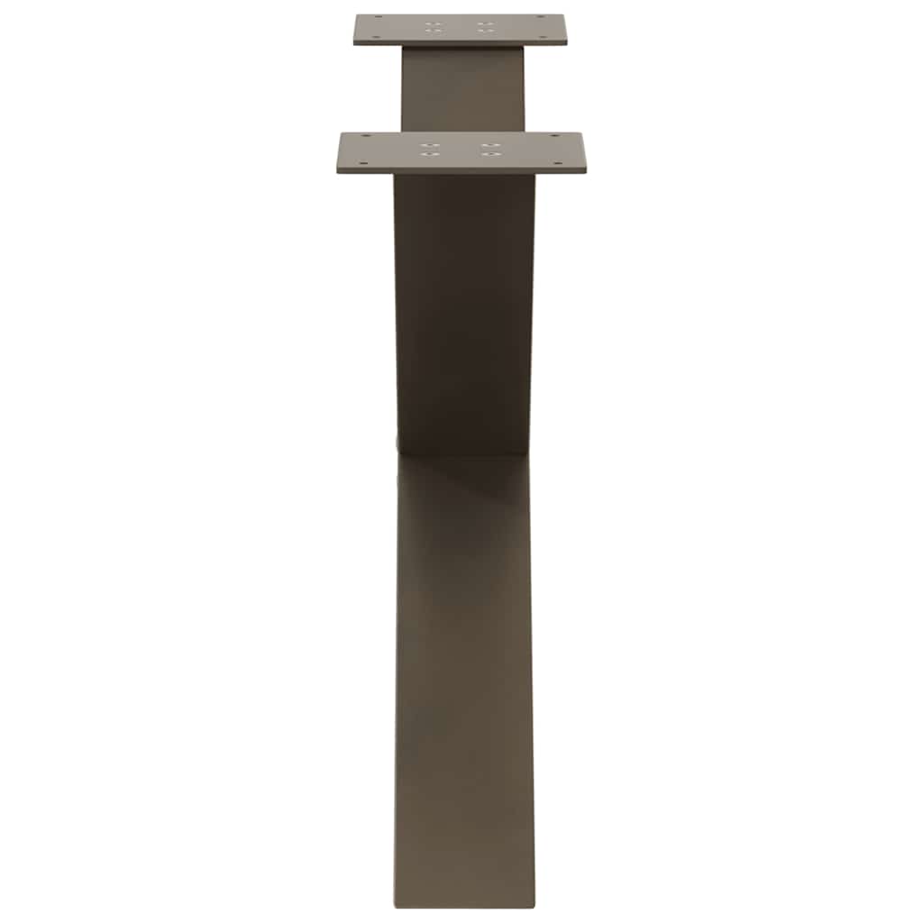 Salongbordben X-formet 2 stk naturstål 70 x (42-43) cm stål