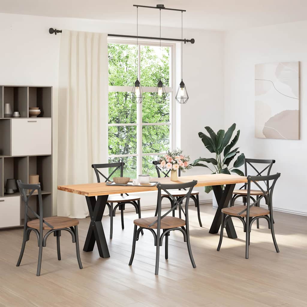 Spisebordben X-formet 2 stk svart 50x(72-73) cm stål