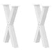 Spisebordben X-formet 2 stk hvit 50x(72-73) cm stål
