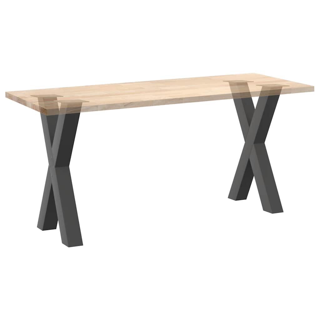 Spisebordben X-formet 2 stk antrasitt 50x(72-73) cm stål