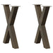 Spisebordben X-formet 2 stk naturstål 50x(72-73) cm stål vidaXL