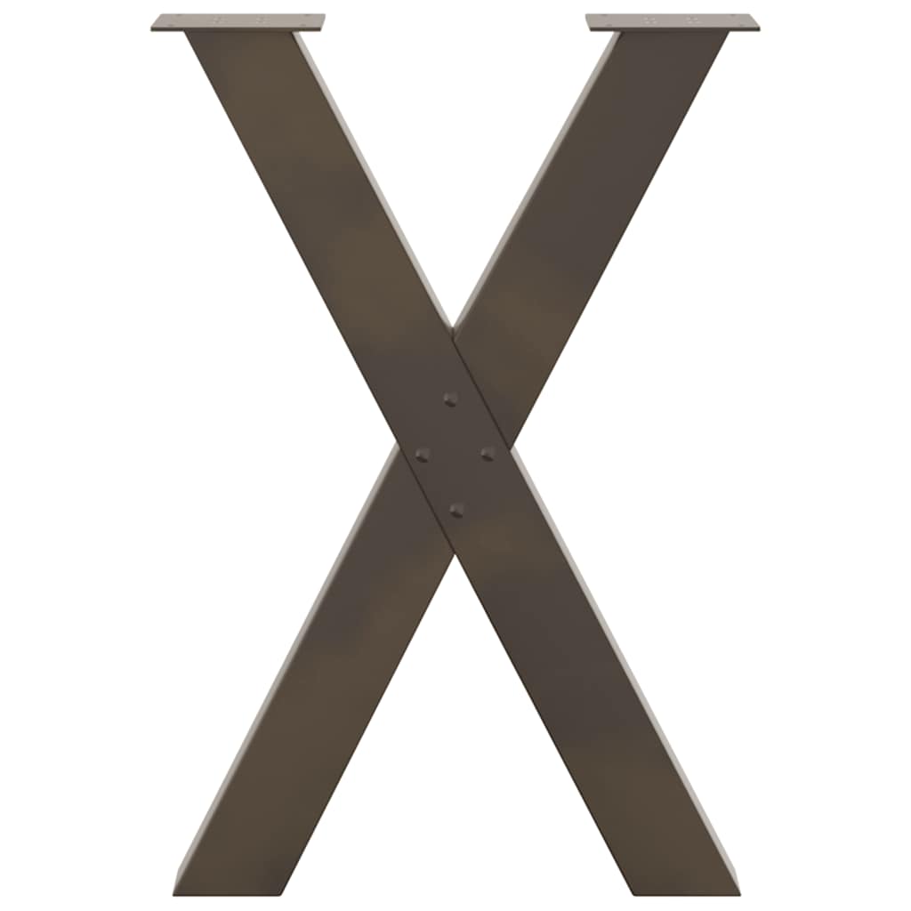 Spisebordben X-formet 2 stk naturstål 50x(72-73) cm stål vidaXL