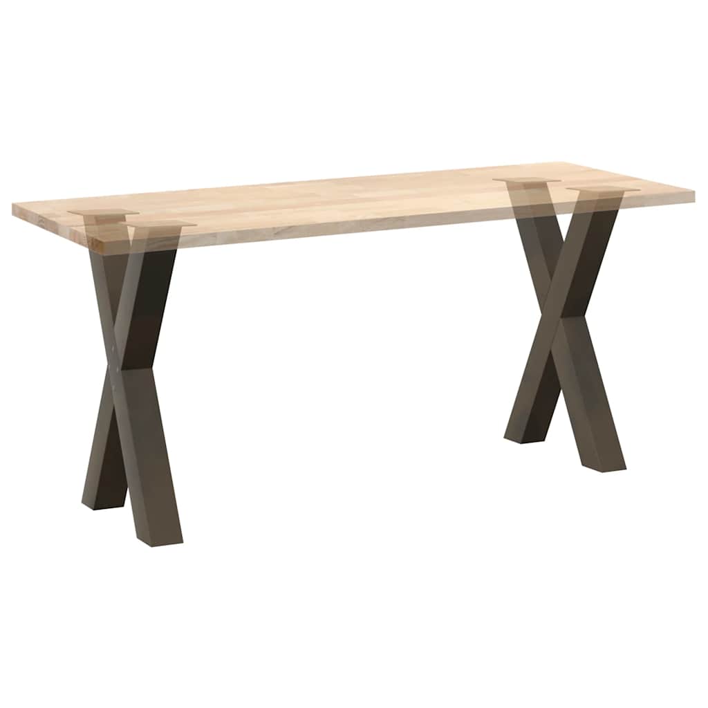 Spisebordben X-formet 2 stk naturstål 50x(72-73) cm stål vidaXL
