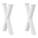 Spisebordben X-formet 2 stk hvit 60 x (72-73) cm stål