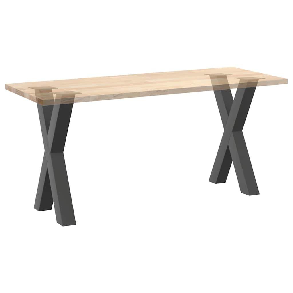 Spisebordben X-formet 2 stk antrasitt 60 x (72-73) cm stål