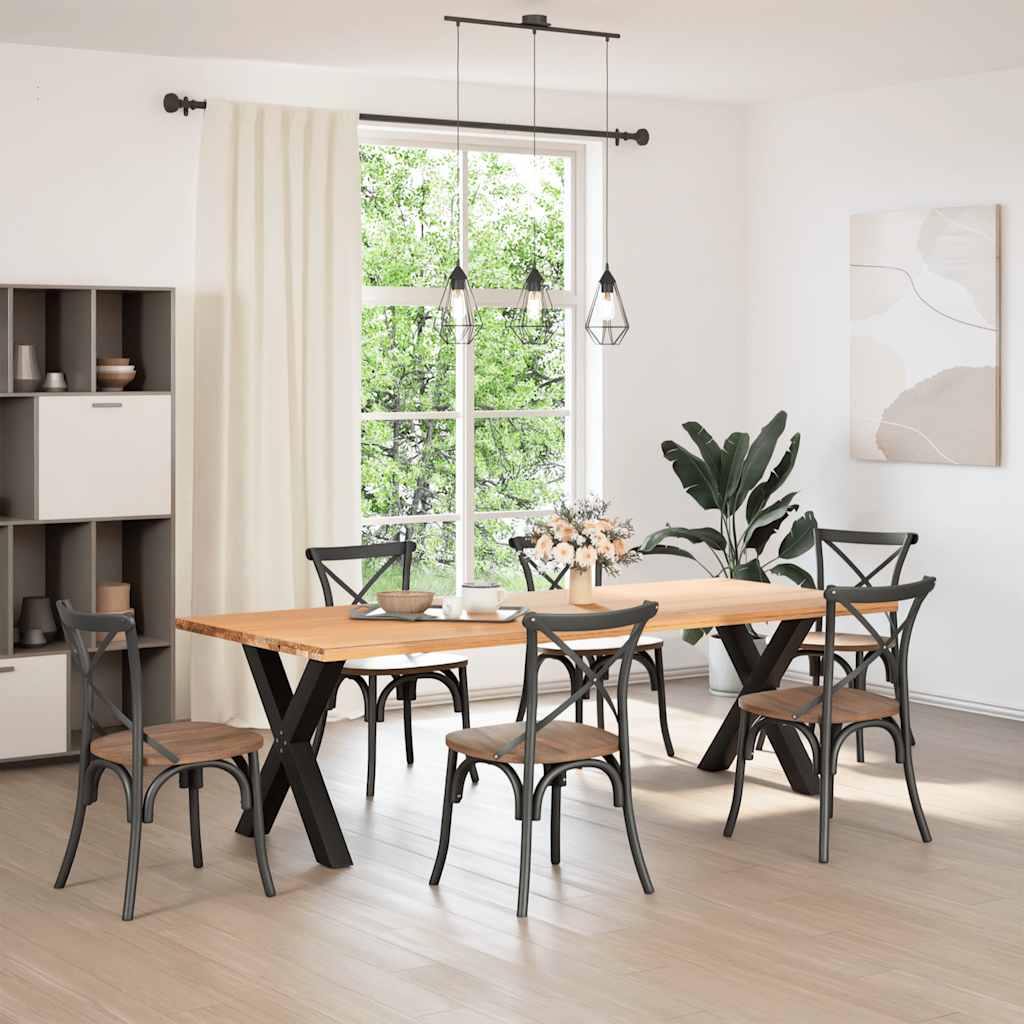 Spisebordben X-formet 2 stk svart 70 x (72-73) cm stål